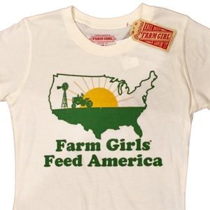Women’s XL Farm Girls Feed America Ivory Tee